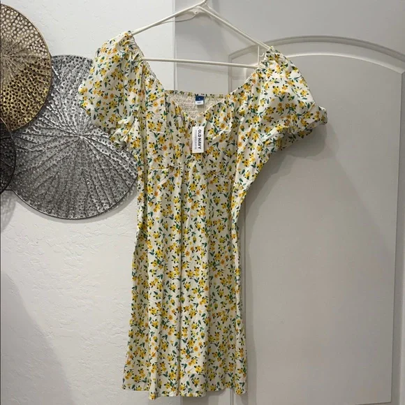 Old Navy White and Yellow Floral Mini Dress - Picture 1 of 4